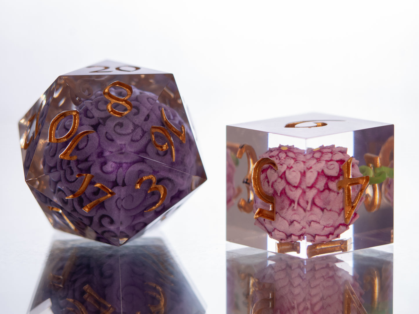 Devilish Fruits: Ver. 2- Alt 7 Piece Handmade Resin Dice