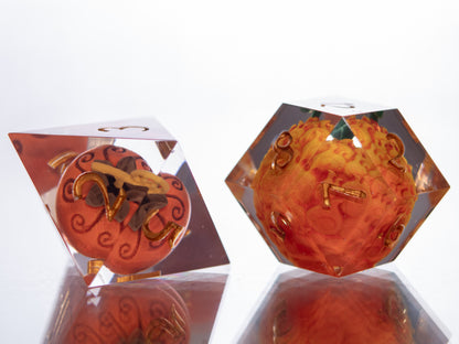 Devilish Fruits: Ver. 2- Alt 7 Piece Handmade Resin Dice