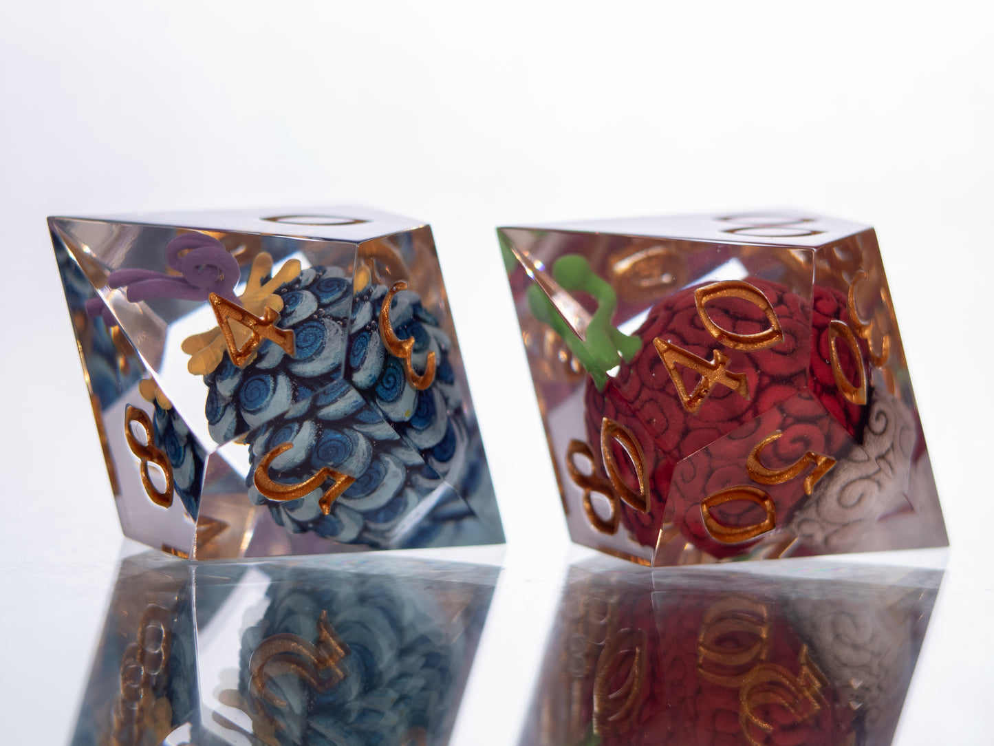 Devilish Fruits: Ver. 2- Alt 7 Piece Handmade Resin Dice