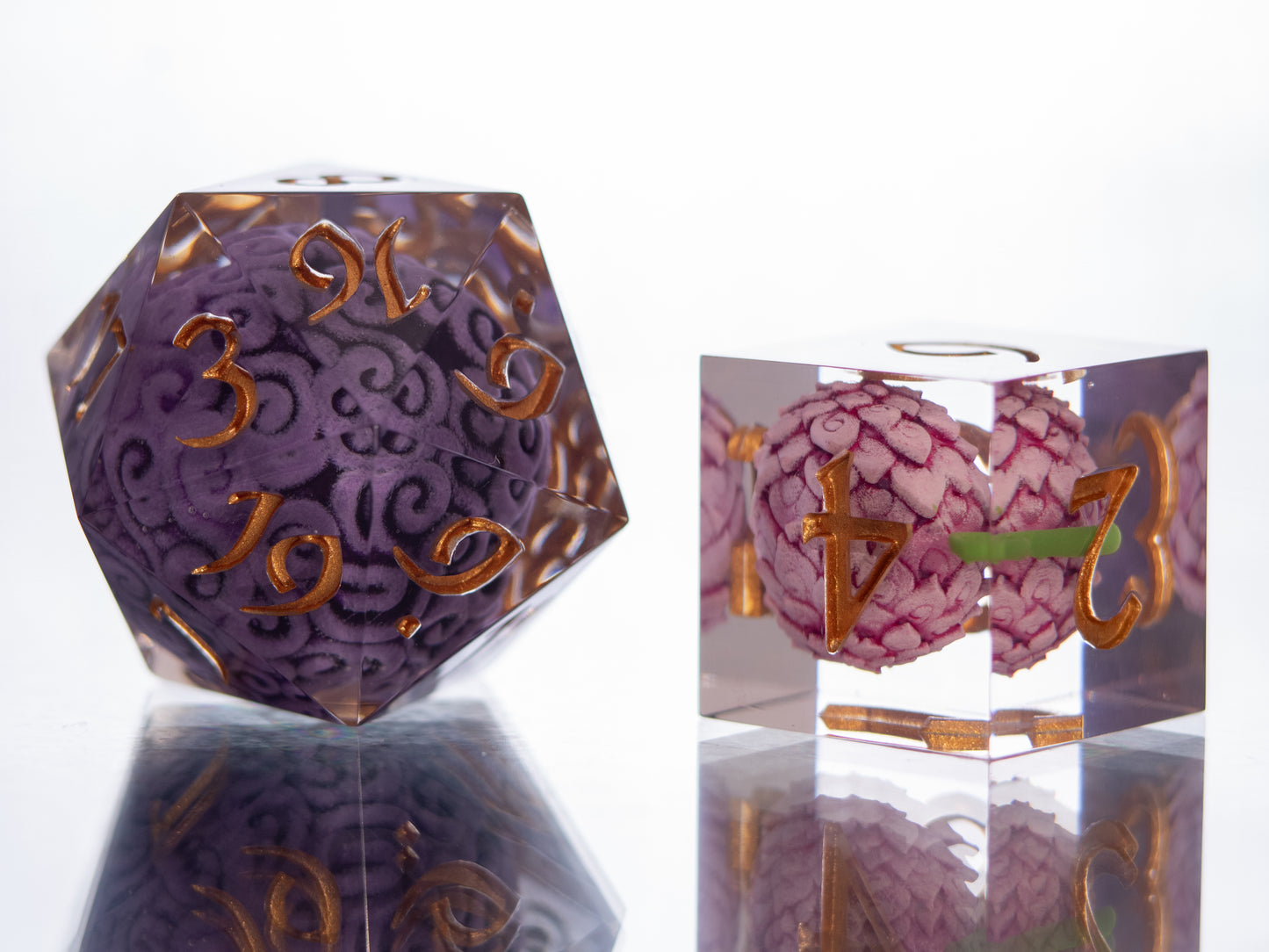 Devilish Fruits: Ver. 2 - Alt 7 Piece Handmade Resin Dice