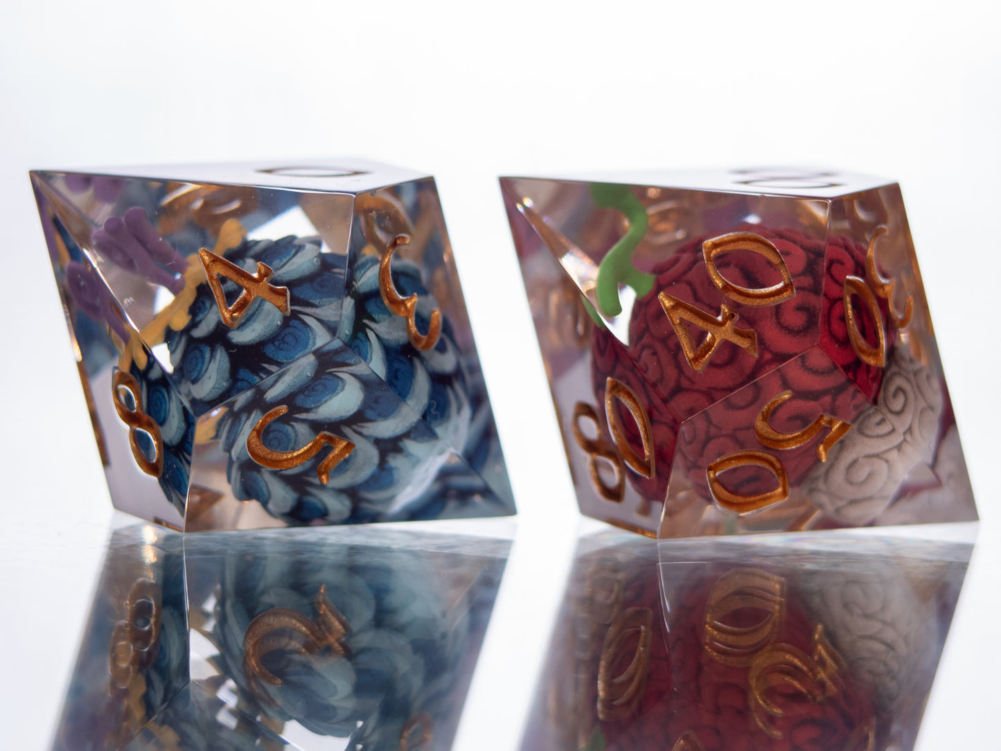 Devilish Fruits: Ver. 2 - Alt 7 Piece Handmade Resin Dice