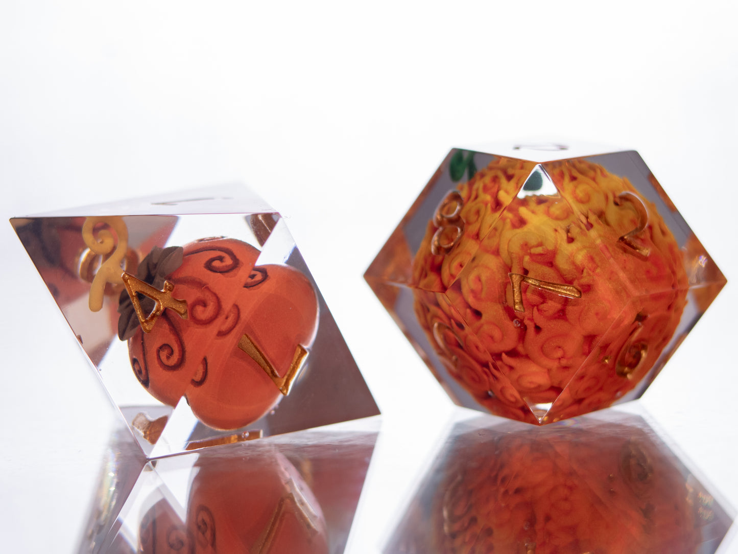 Devilish Fruits: Ver. 2 - Alt 7 Piece Handmade Resin Dice