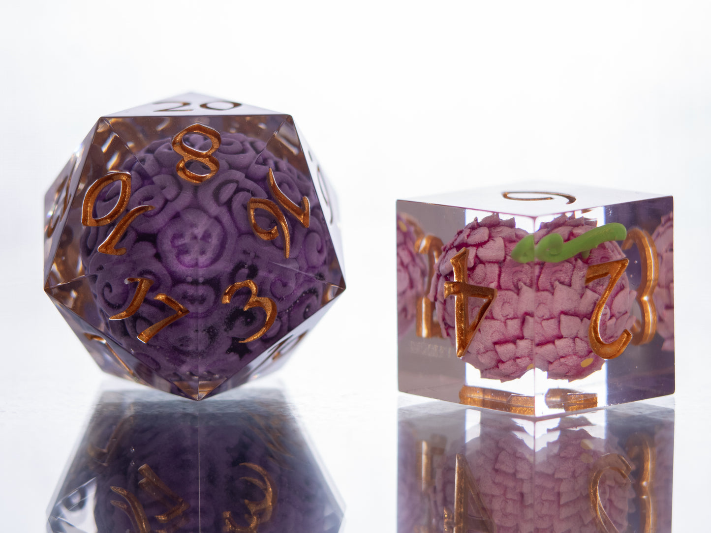 Devilish Fruits: Ver. 2- Alt 7 Piece Handmade Resin Dice