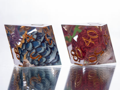 Devilish Fruits: Ver. 2- Alt 7 Piece Handmade Resin Dice