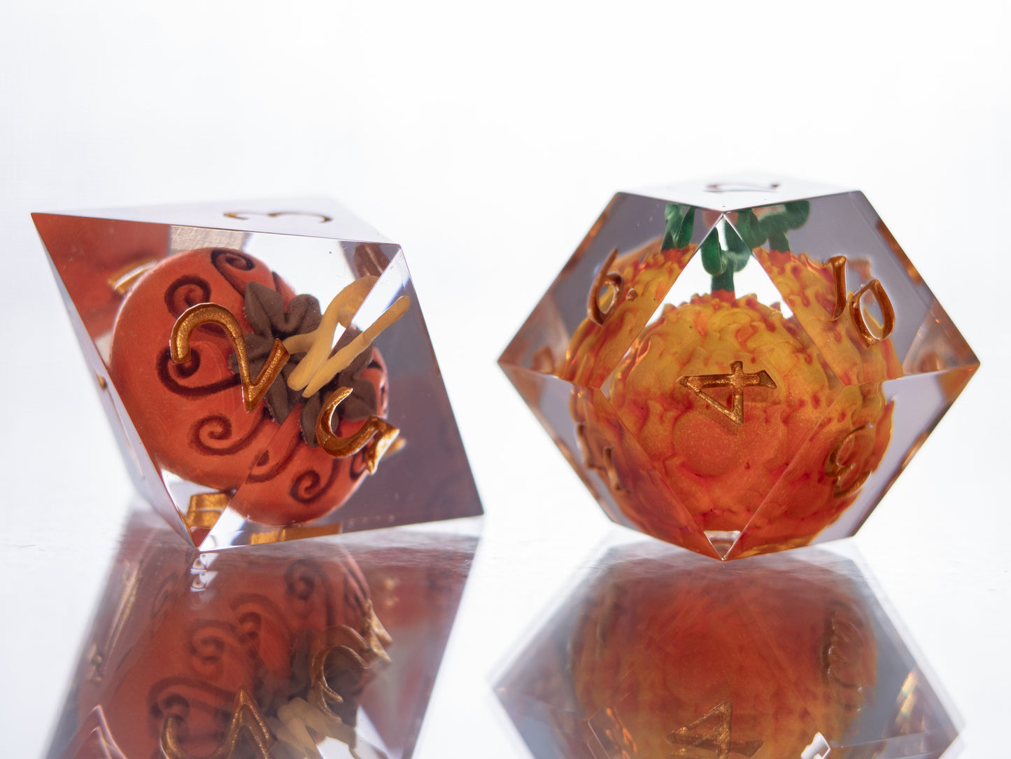 Devilish Fruits: Ver. 2- Alt 7 Piece Handmade Resin Dice