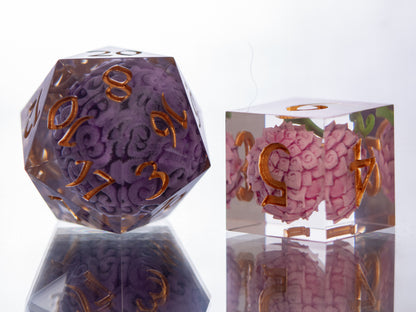 Devilish Fruits - Alt 7 Piece Handmade Resin Dice