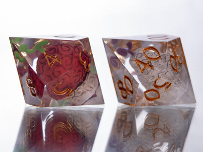 Devilish Fruits - Alt 7 Piece Handmade Resin Dice