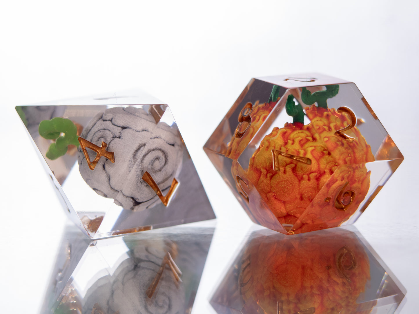 Devilish Fruits - Alt 7 Piece Handmade Resin Dice