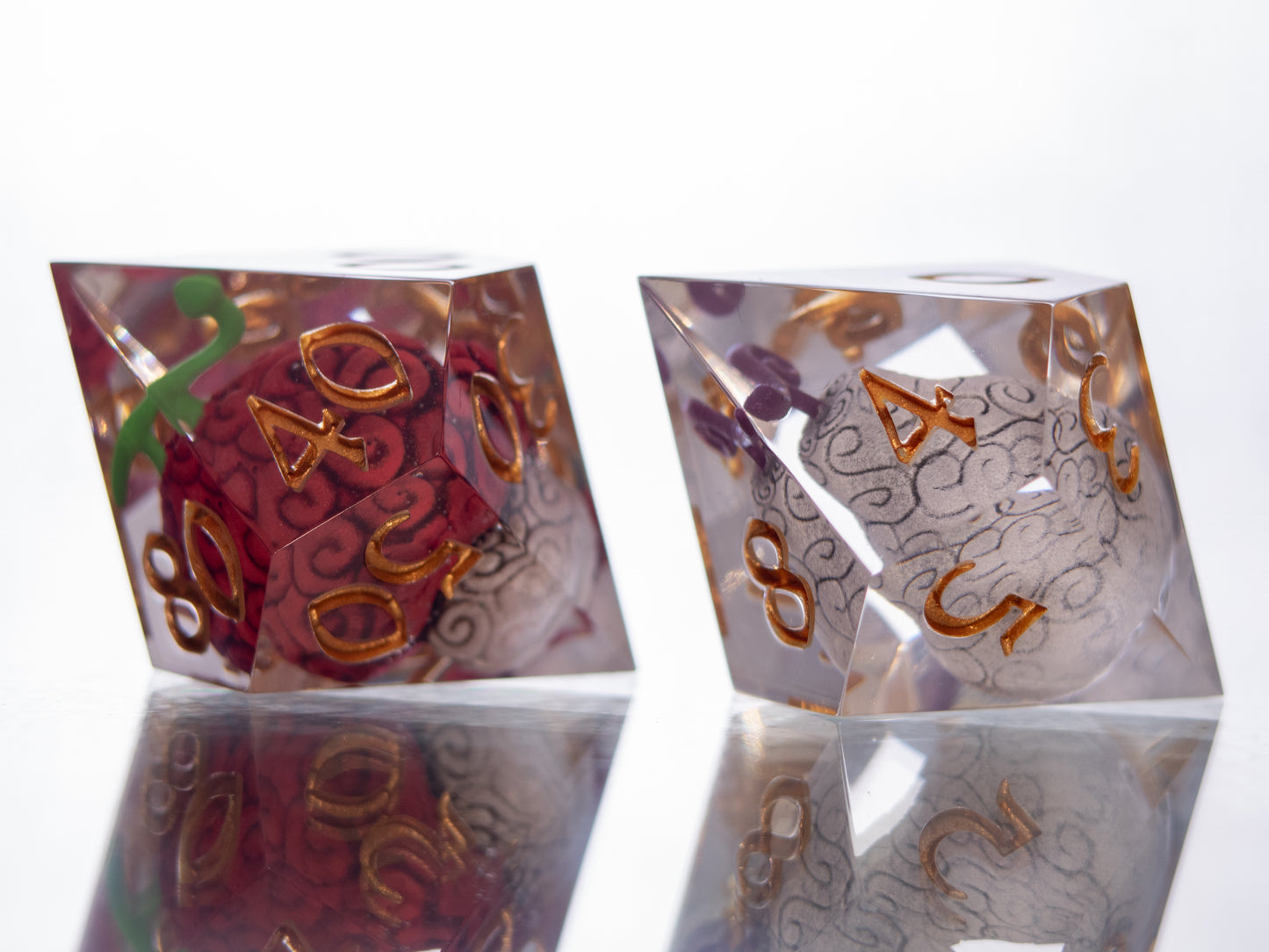 Devilish Fruits - Alt 7 Piece Handmade Resin Dice