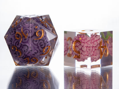 Devilish Fruits - Alt 7 Piece Handmade Resin Dice