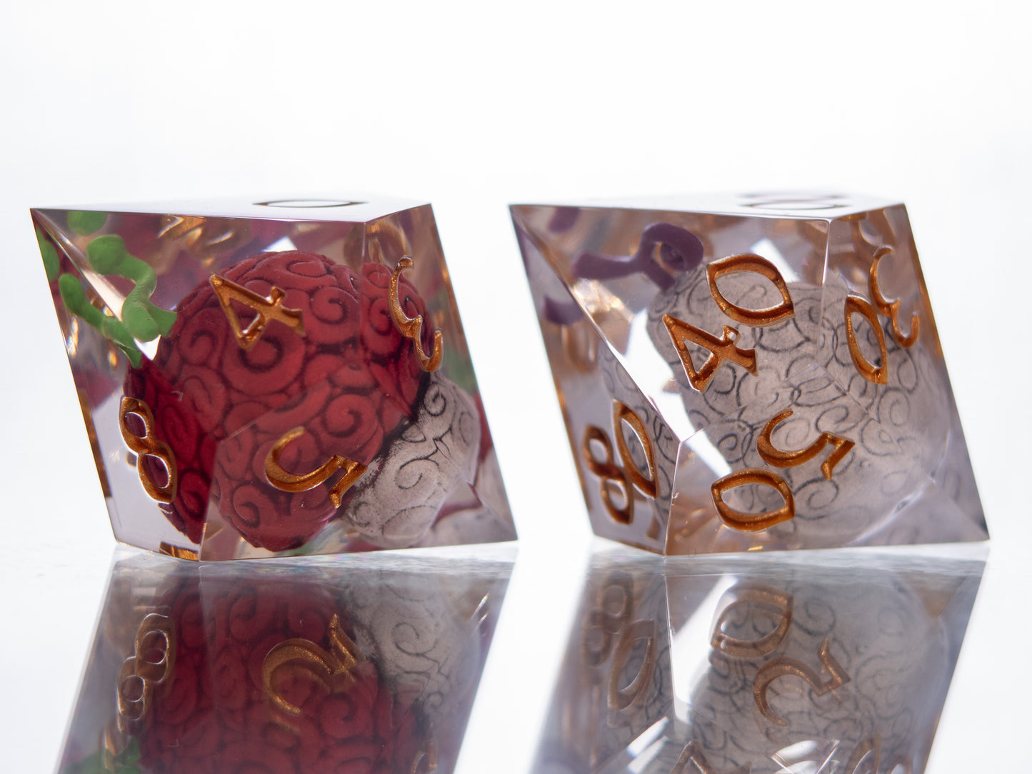 Devilish Fruits - Alt 7 Piece Handmade Resin Dice