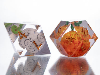 Devilish Fruits - Alt 7 Piece Handmade Resin Dice