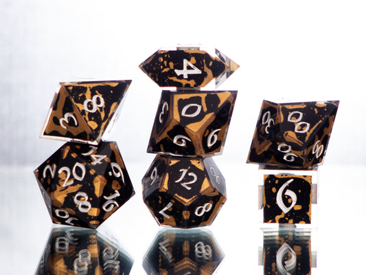 Athenian Pottery - 7 Piece Handmade Resin Dice