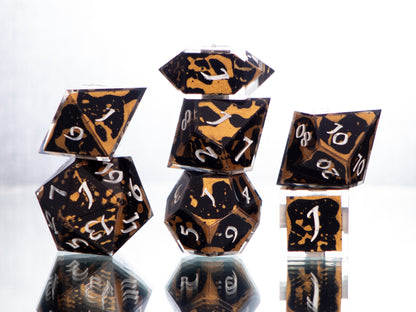 Athenian Pottery - 7 Piece Handmade Resin Dice