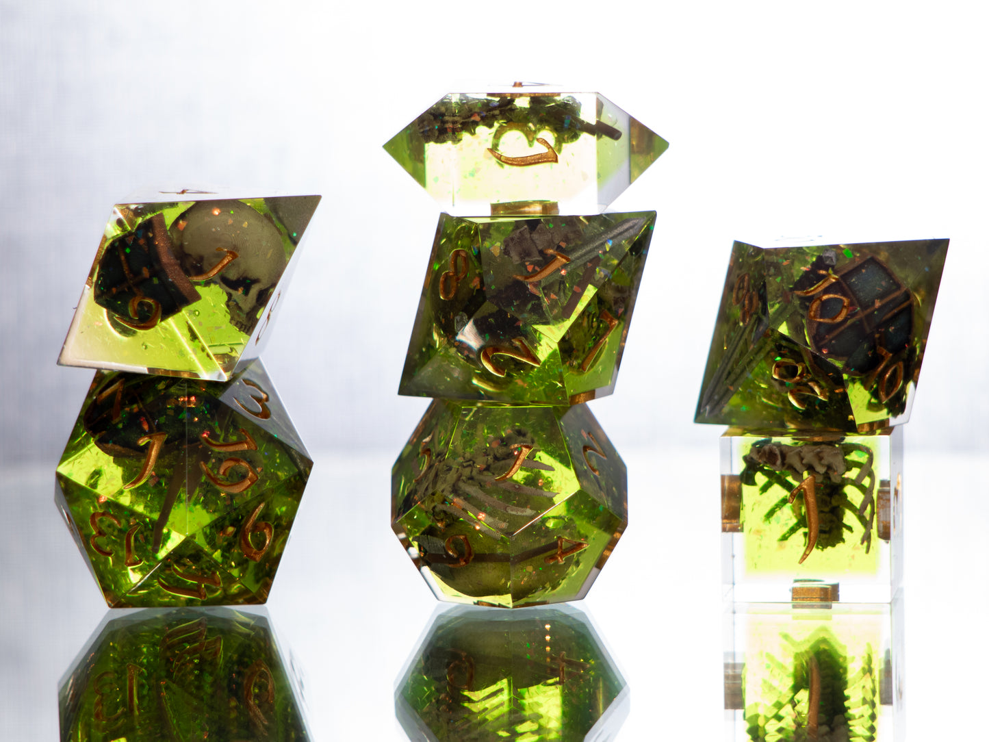 Gelatinous Fate -  7 Piece Handmade Resin Dice