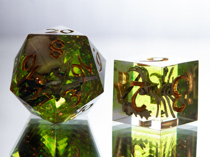 Gelatinous Fate -  7 Piece Handmade Resin Dice