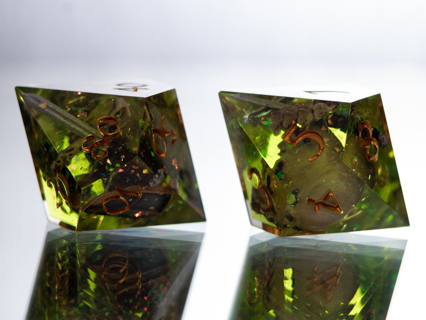 Gelatinous Fate -  7 Piece Handmade Resin Dice