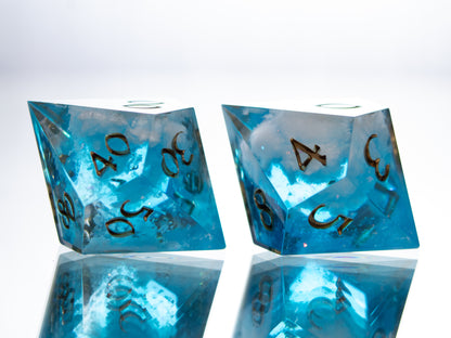 Blue Skies - 7 Piece Handmade Resin Dice