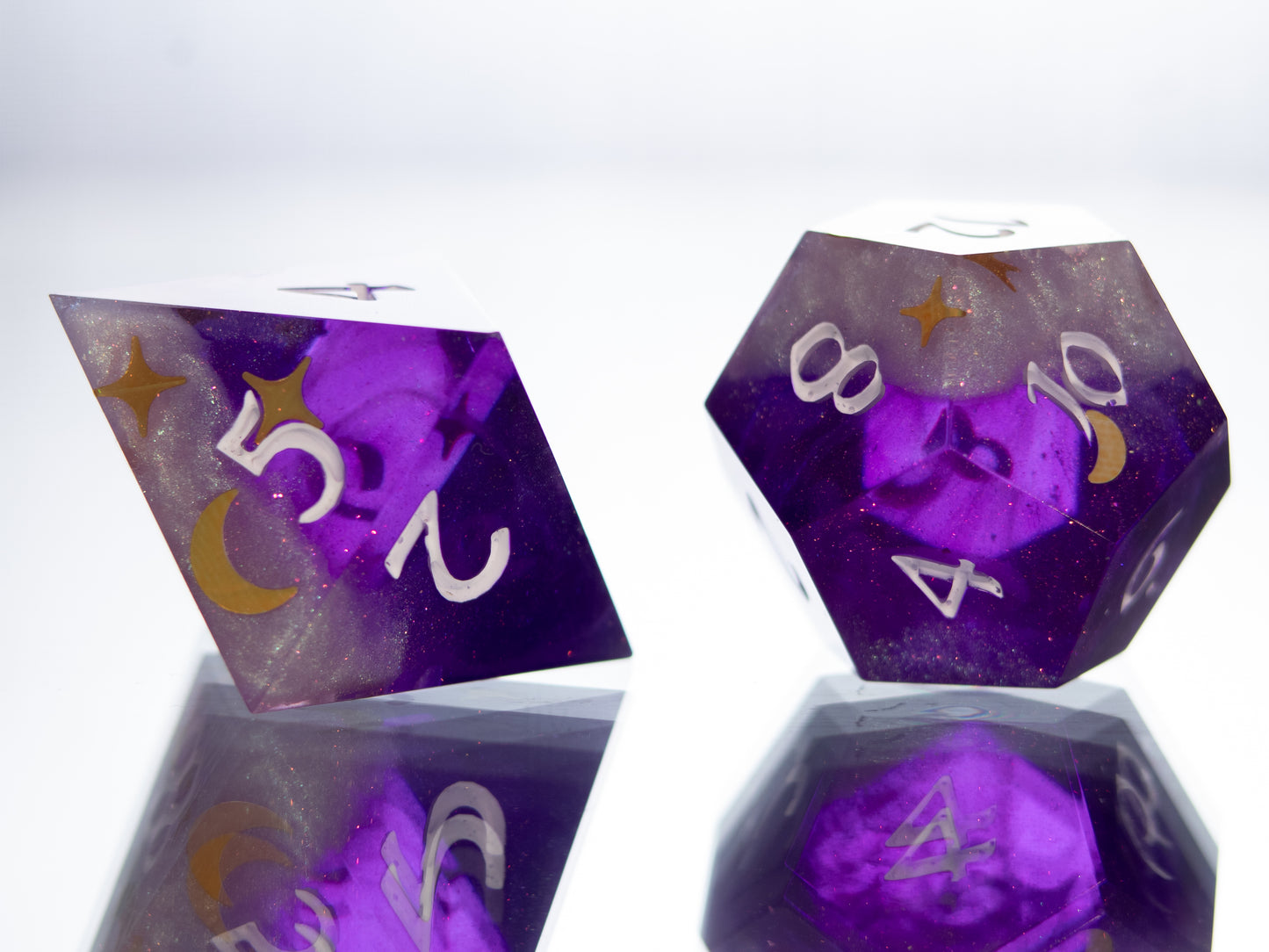 Enchanting Night - 7 Piece Handmade Resin Dice