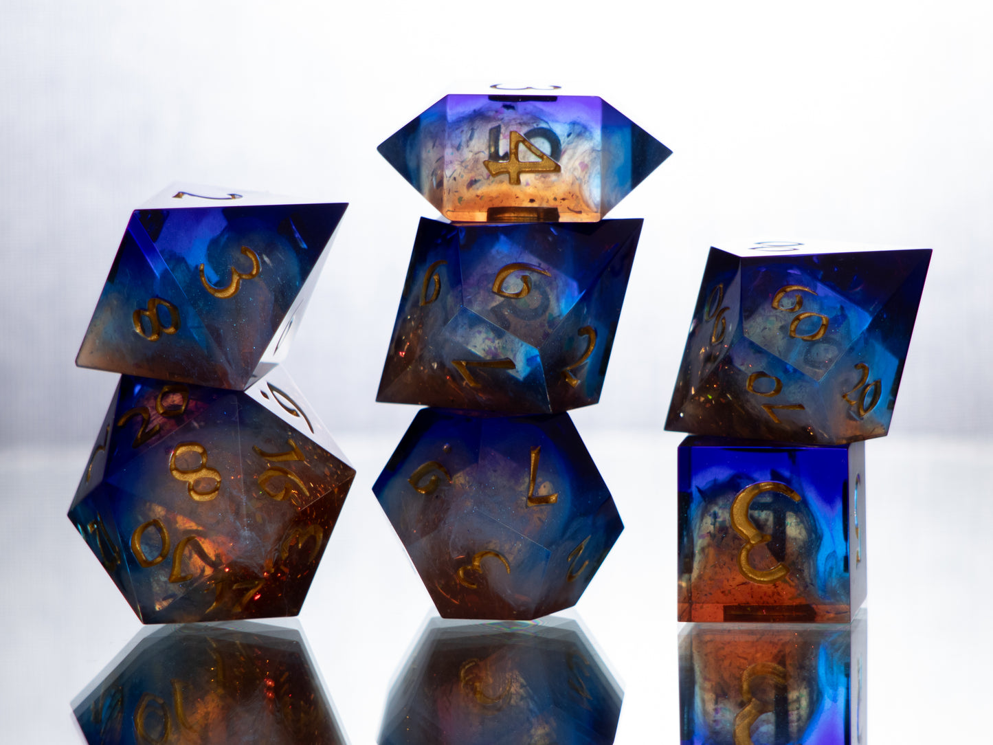 Cosmic Cliffs - 7 Piece Handmade Resin Dice