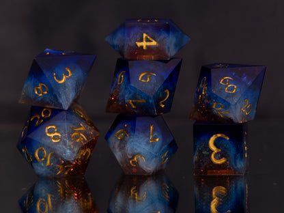 Cosmic Cliffs - 7 Piece Handmade Resin Dice