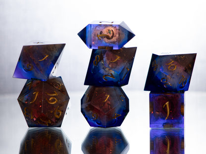 Cosmic Cliffs - 7 Piece Handmade Resin Dice