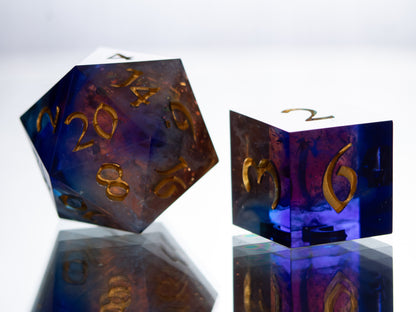 Cosmic Cliffs - 7 Piece Handmade Resin Dice