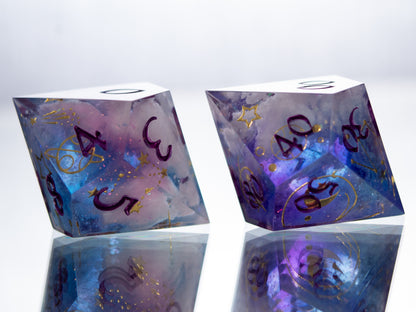 Celestial Clouds - 7 Piece Handmade Resin Dice