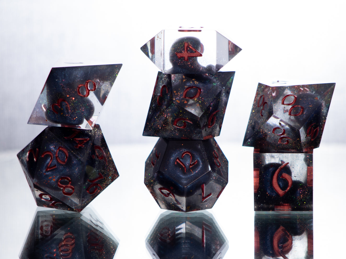 Corruption - 7 Piece Handmade Resin Dice