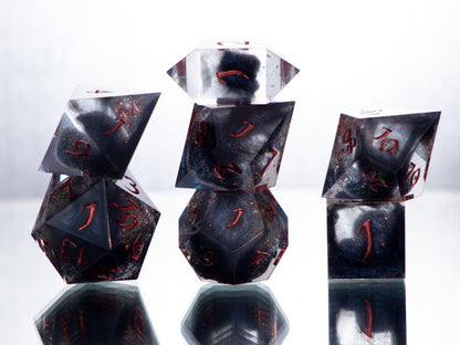 Corruption - 7 Piece Handmade Resin Dice