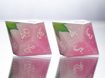 Sweet Strawberries - 7 Piece Handmade Resin Dice