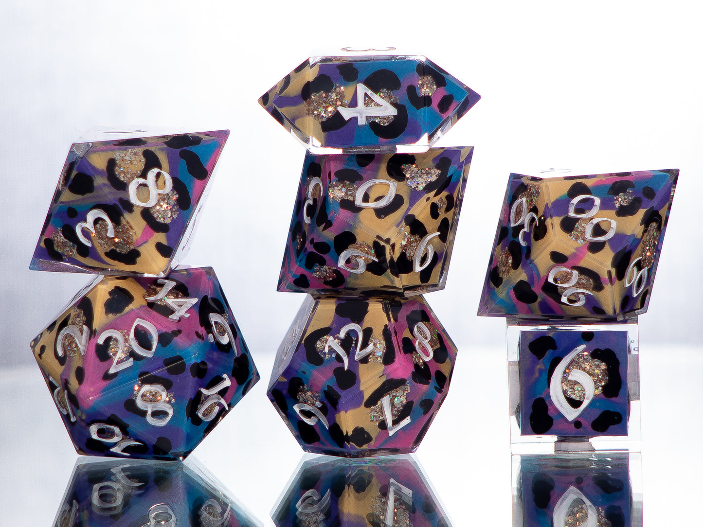 90's Trapper Keeper - 7 Piece Handmade Resin Dice