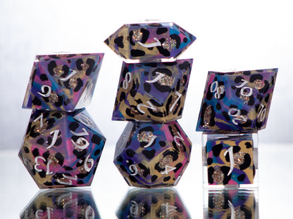 90's Trapper Keeper - 7 Piece Handmade Resin Dice