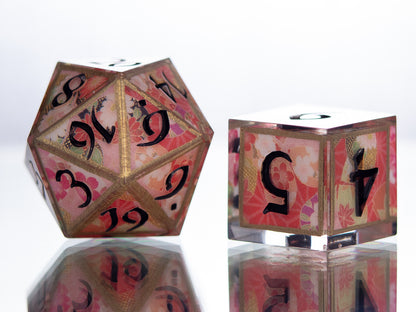 Temari - 7 Piece Handmade Resin Dice