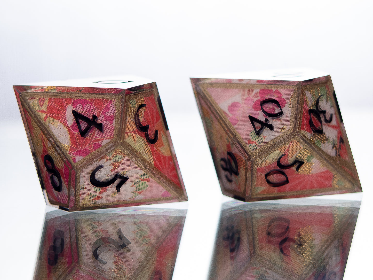 Temari - 7 Piece Handmade Resin Dice