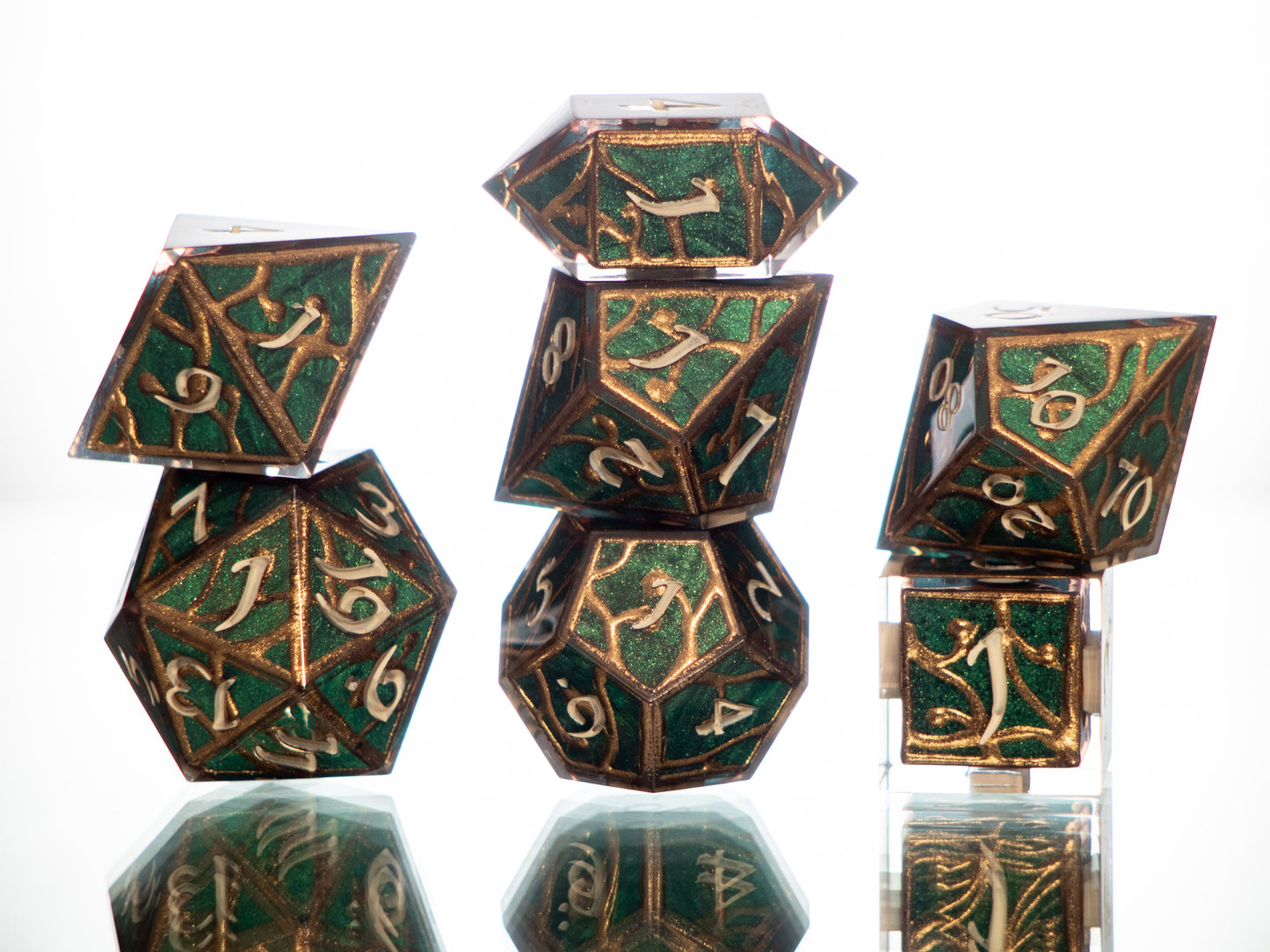 Elven Armor- 7 Piece Handmade Resin Dice