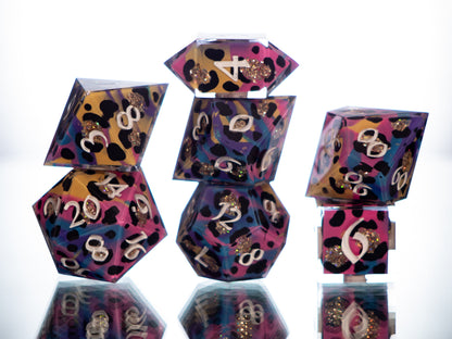 90's Trapper Keeper - 7 Piece Handmade Resin Dice