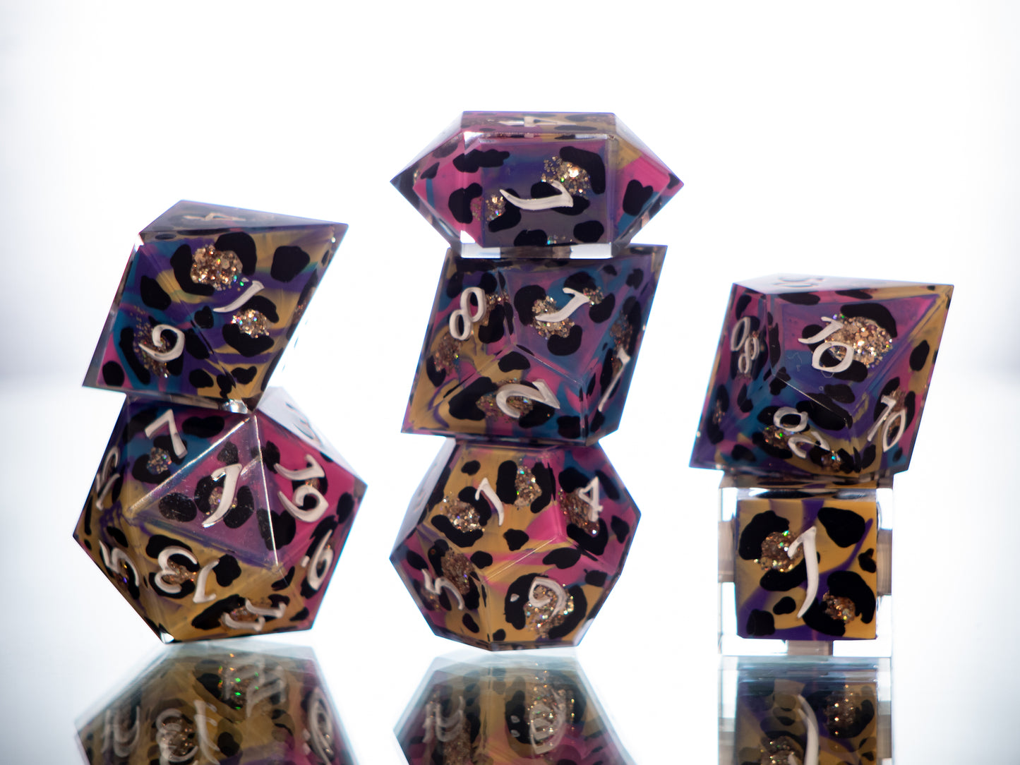 90's Trapper Keeper - 7 Piece Handmade Resin Dice