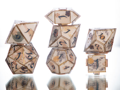 Lotus Temple - 7 Piece Handmade Resin Dice