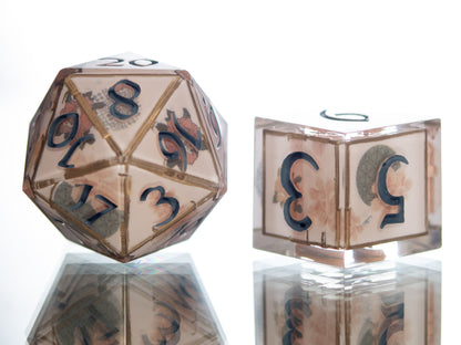 Lotus Temple - 7 Piece Handmade Resin Dice