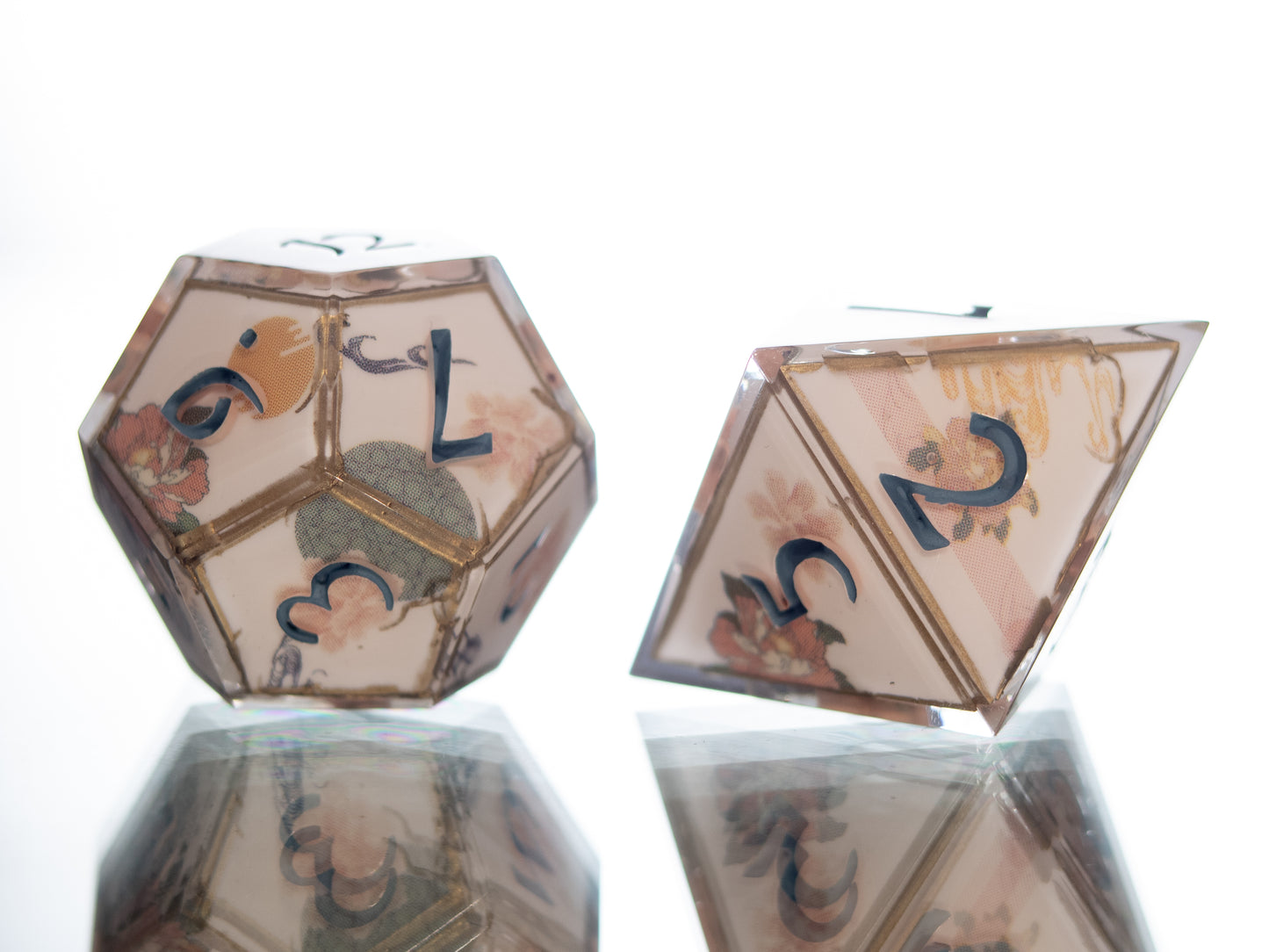 Lotus Temple - 7 Piece Handmade Resin Dice