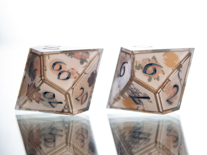 Lotus Temple - 7 Piece Handmade Resin Dice