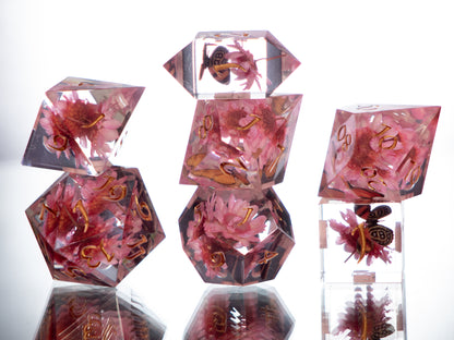 Butterfly Garden - 7 Piece Handmade Resin Dice