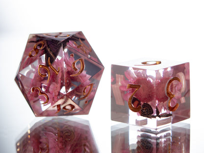 Butterfly Garden - 7 Piece Handmade Resin Dice