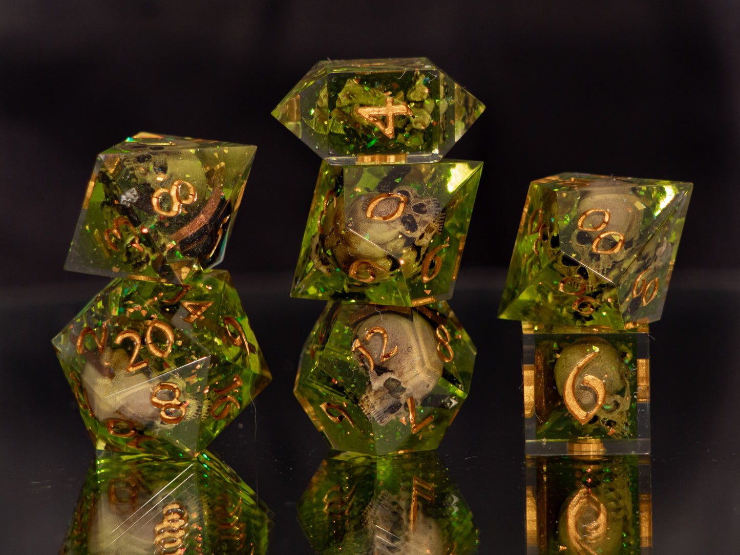 Gelatinous Fate -  7 Piece Handmade Resin Dice