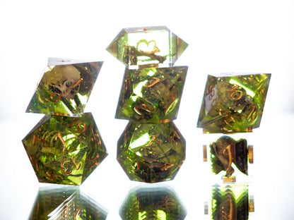 Gelatinous Fate -  7 Piece Handmade Resin Dice