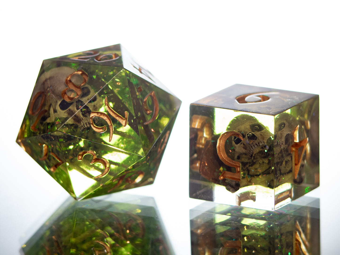 Gelatinous Fate -  7 Piece Handmade Resin Dice