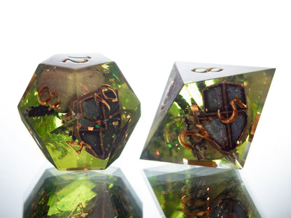 Gelatinous Fate -  7 Piece Handmade Resin Dice