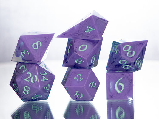 Billowing Bloops - Alt 7 Piece Handmade Resin Dice
