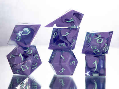 Billowing Bloops - Alt 7 Piece Handmade Resin Dice